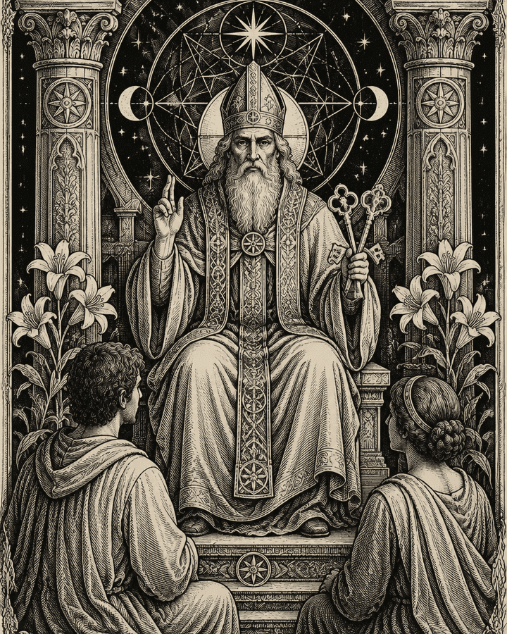 Original Hunch artwork for The Hierophant
