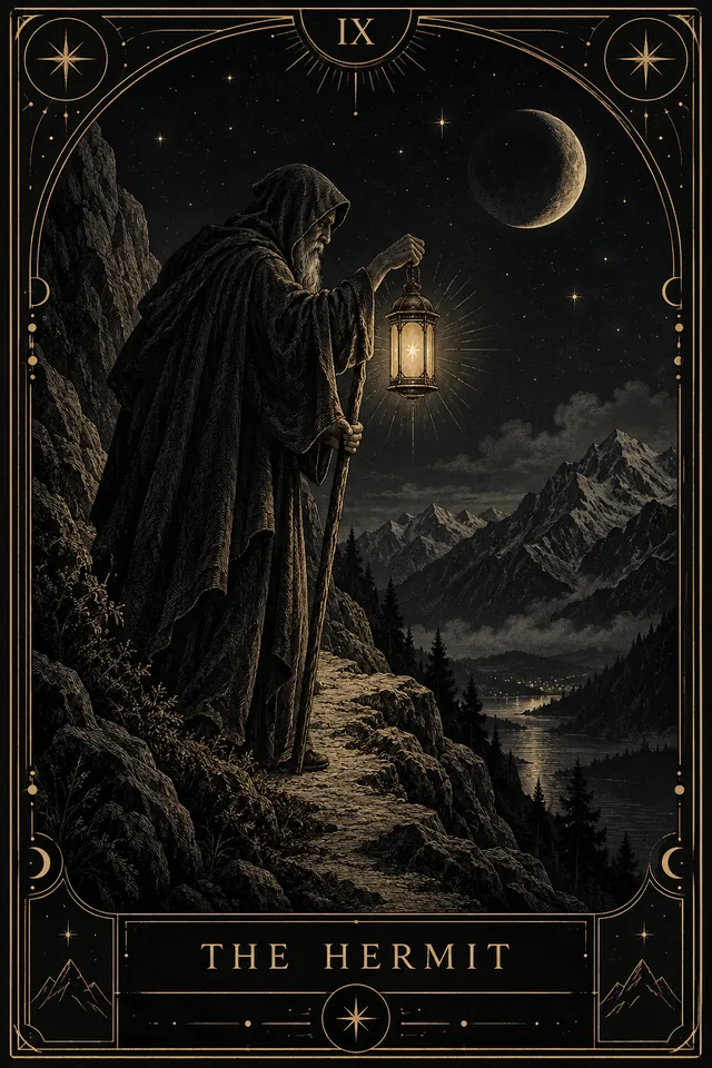 The Hermit tarot card illustration by Hunch